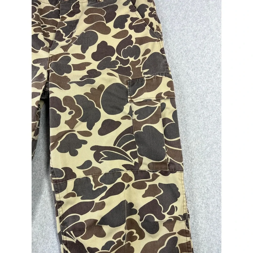 Vintage Winchester Duck Camo Hunting Pants Mens 38 x32 Brown Cargo Pockets